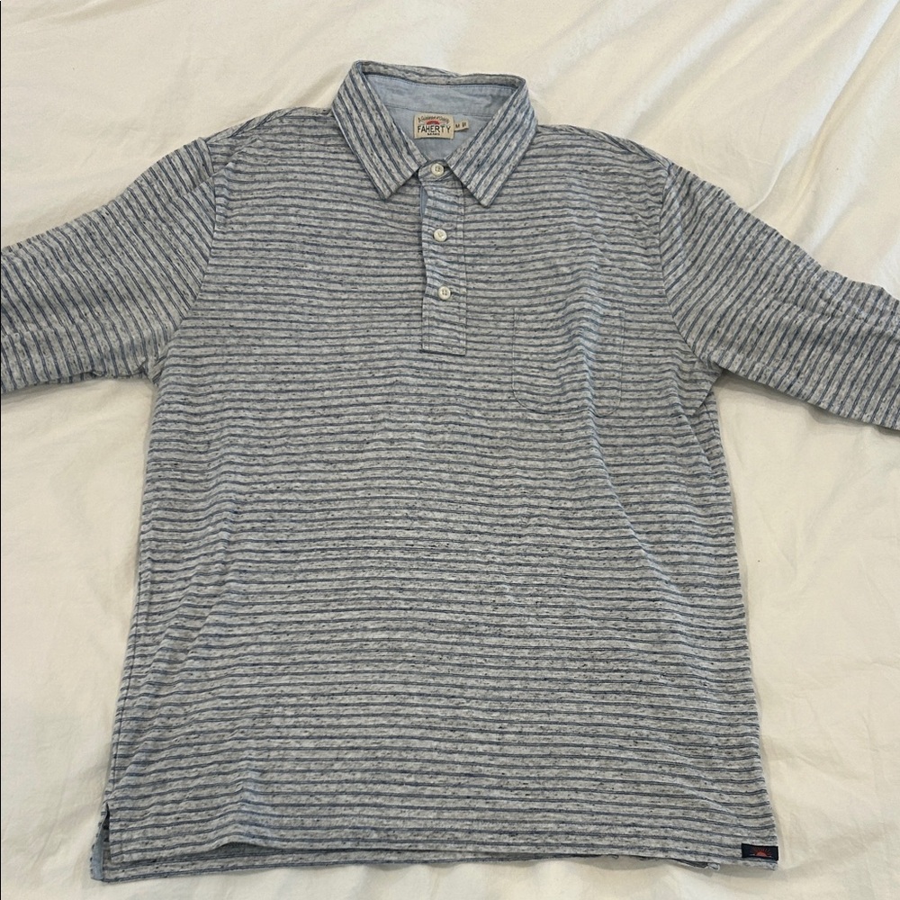 Faherty Long Sleeve Collared Tee